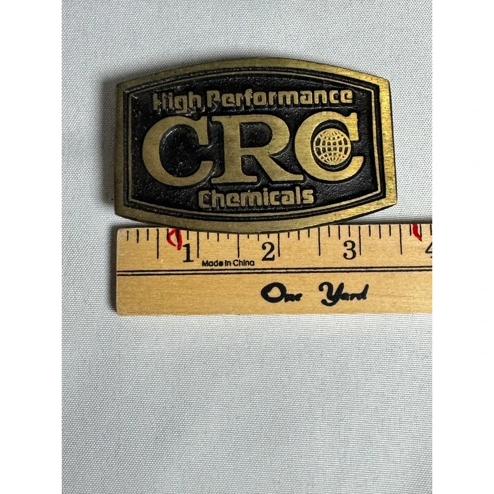 Vintage DYNA BUCKLE CRC Chemicals Belt Buckle Solid‎ Bronze Made in USA Utah